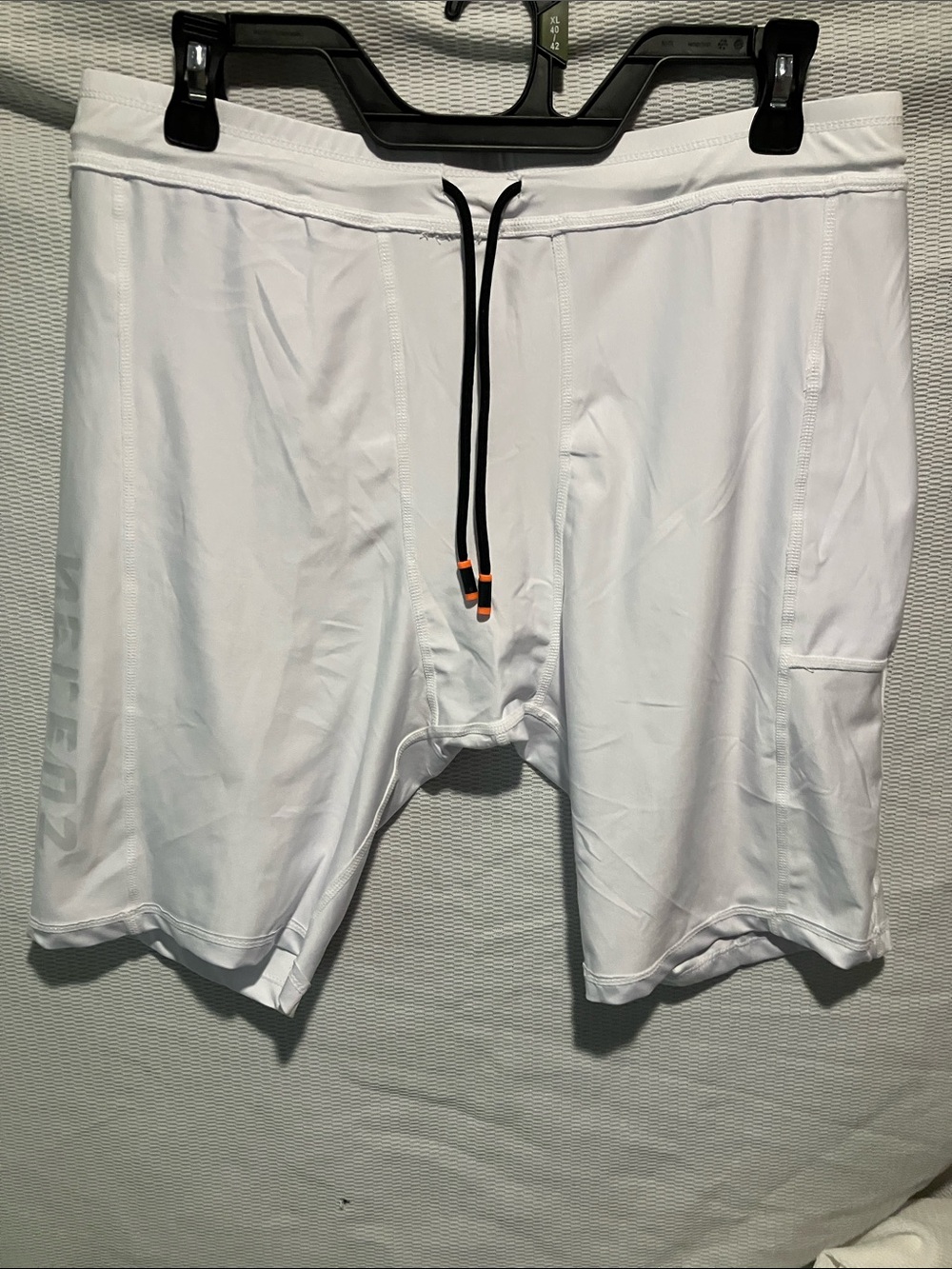 White Neleus Men's Athletic Performance Shorts with Side Pocket - Picture 10 of 12